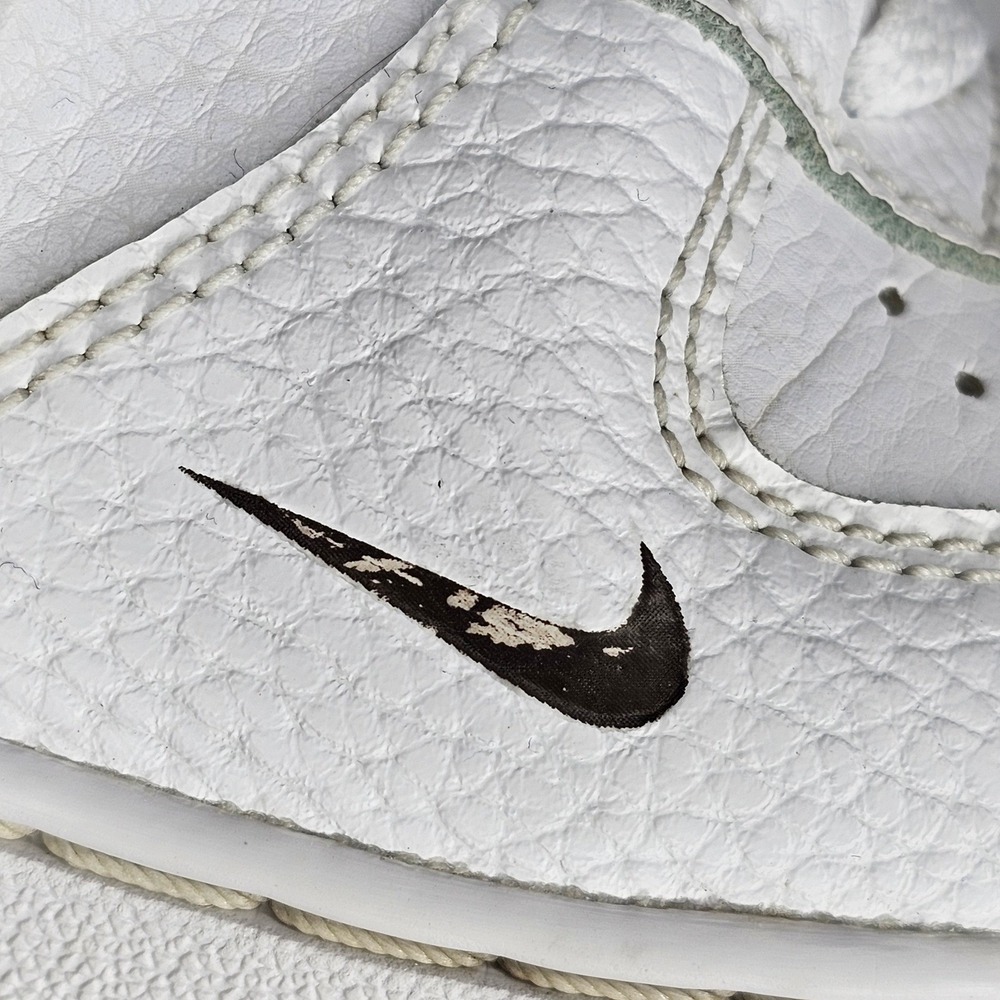 Nike Women 6 White Air Force 1 Low Tumbled Leather Sneakers HF9992-100 - Picture 12 of 14